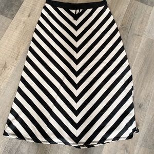 Old Navy Black & White Striped Long Skirt